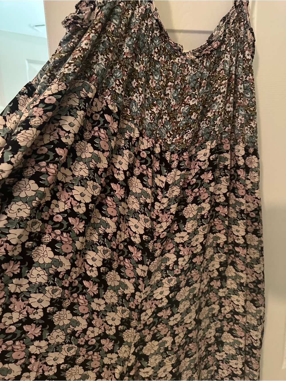 NATURAL LIFE Black Maxi Dress with Pink and Cream Floral Print - Picture 3 of 6